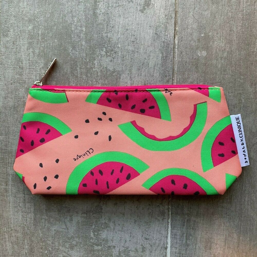 Clinique Makeup Cosmetic Bag Donald x Clinique Watermelon New Travel Pencil Case